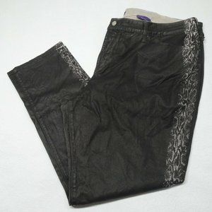 NYDJ Not Your Daughters Jeans Plus Size 22W Coated Black Tuxedo Stripe Skin